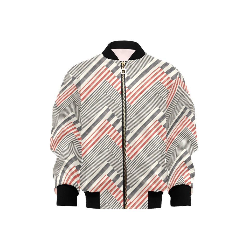 zigzag chevron striped pattern Kids' Boys' Girls' Bomber Jacket