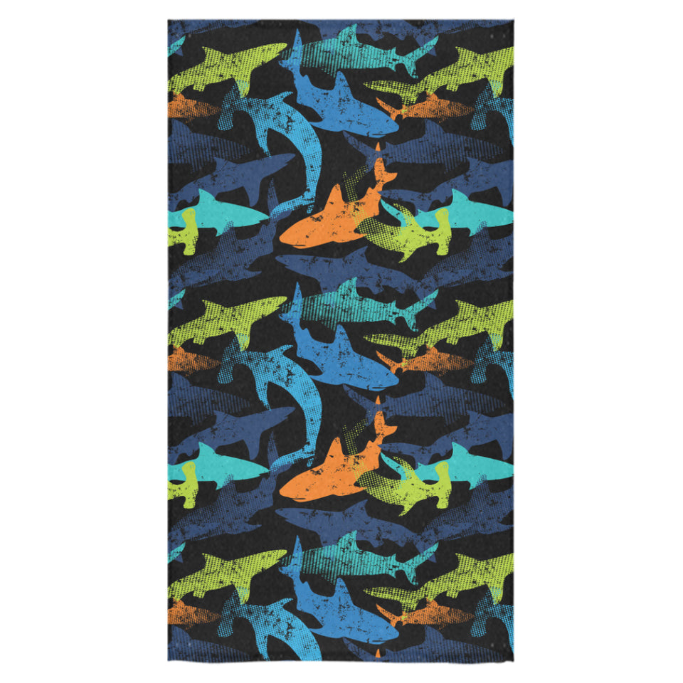 Colorful shark Bath Towel