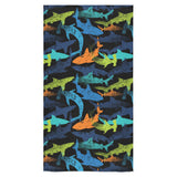 Colorful shark Bath Towel