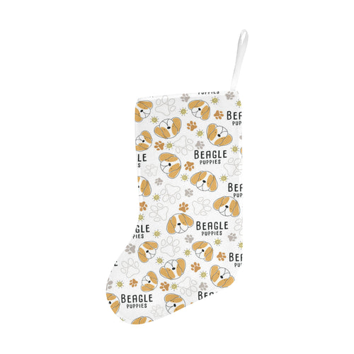 Cute beagle dog pattern background Christmas Stocking