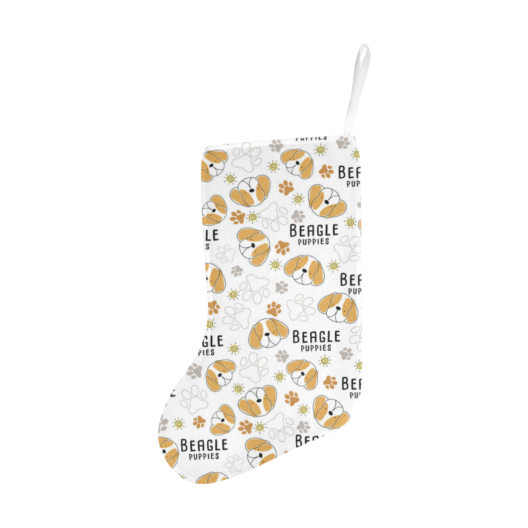 Cute beagle dog pattern background Christmas Stocking