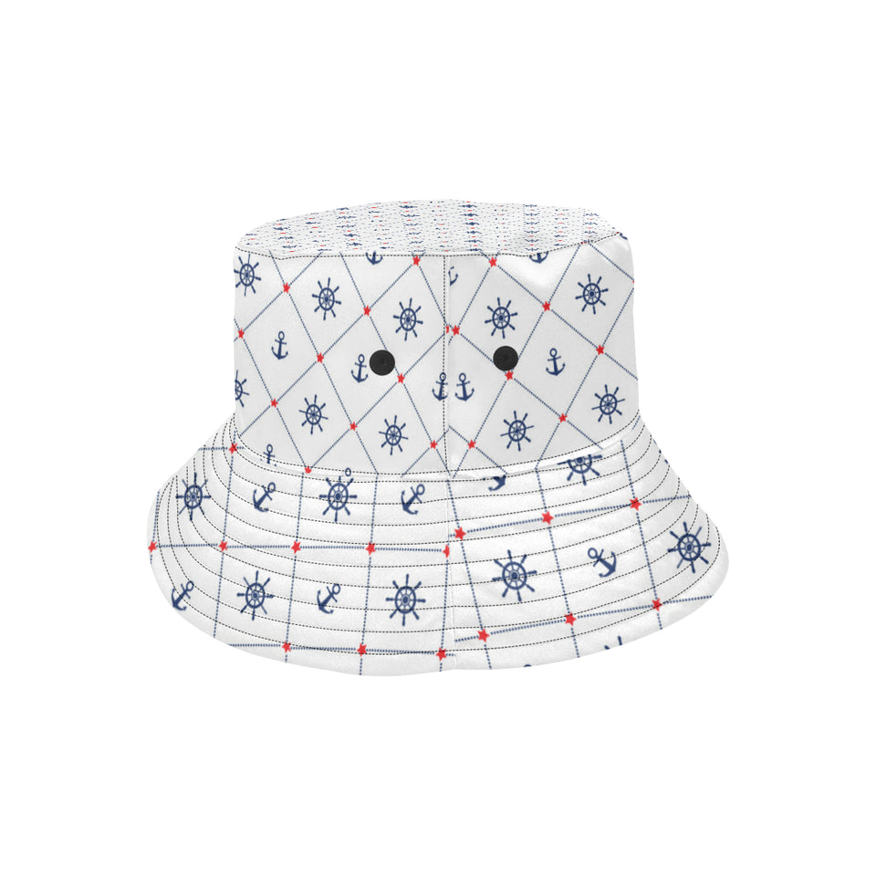 Anchor rudder nautical design pattern Unisex Bucket Hat
