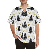 Christmas tree holly snow star pattern Men's All Over Print Hawaiian Shirt