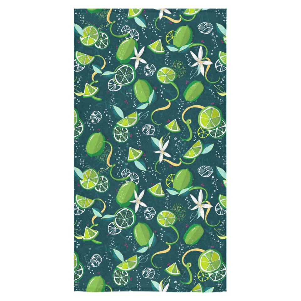 Lime ice flower pattern Bath Towel
