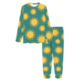 Sun green background Women's All Over Print Pajama Set