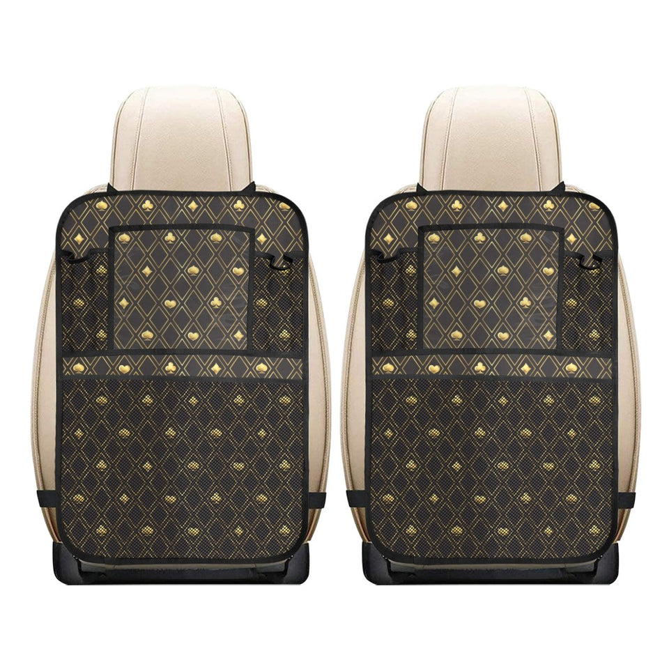 Casino Cards Suits Pattern Print Design 01 Car Seat Back Organizer