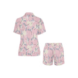 Japanese crane rose pattern Women's V-Neck Short Pajama Set