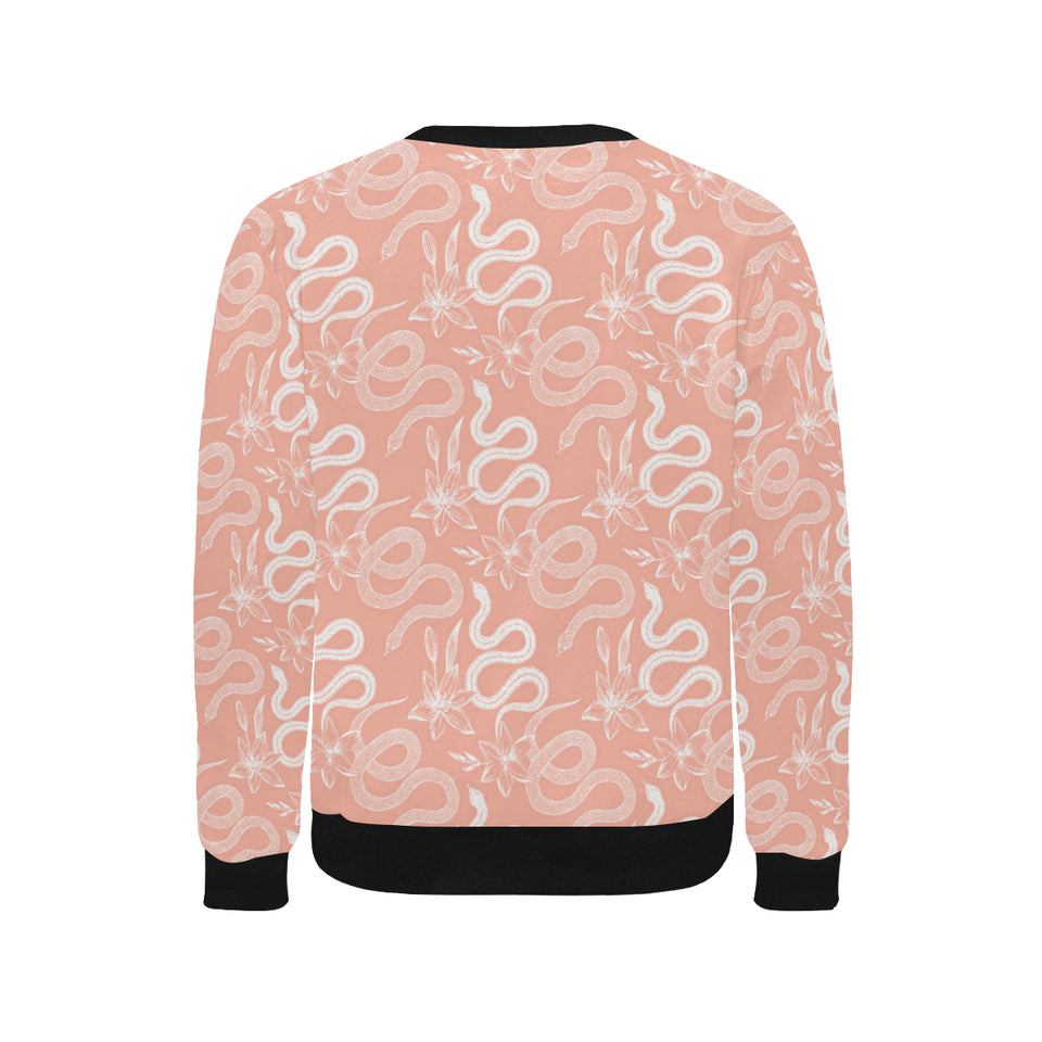 Snake lilies flower pattern Men's Crew Neck Sweatshirt