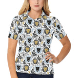 Lion Pattern Print Design 05 Women's All Over Print Polo Shirt