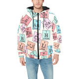 Chemistry Periodic Table Pattern Print Design 02 Men's Padded Hooded Jacket