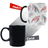 Watercolor sea turtle jellyfish pattern Morphing Mug Heat Changing Mug