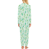 Green Peas Pattern Print Design 01 Women's All Over Print Pajama Set