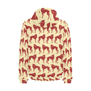 Greyhound Pattern Print Design 04 Men's Padded Hooded Jacket
