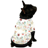 Bicycle Pattern Print Design 05 All Over Print Pet Dog Round Neck Fuzzy Shirt