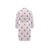 Yorkshire Terrier Pattern Print Design 02 Men's Long Sleeve Belted Night Robe