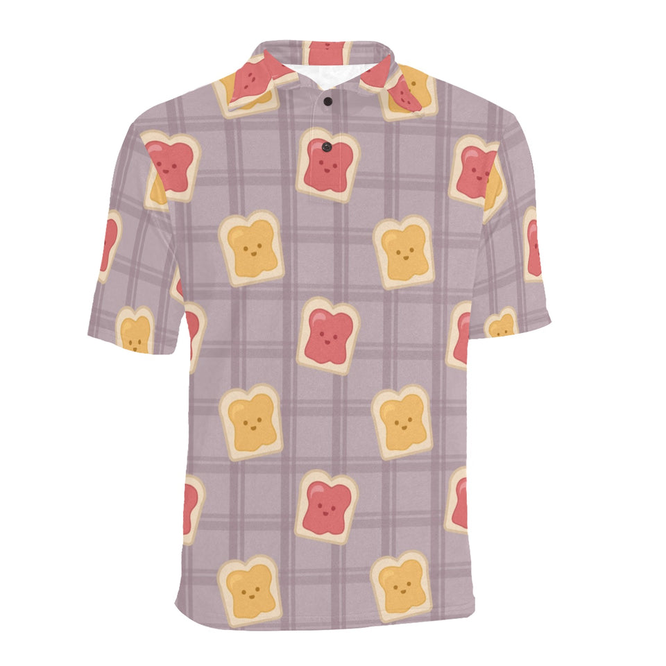 Bread Toast Pattern Print Design 05 Men's All Over Print Polo Shirt