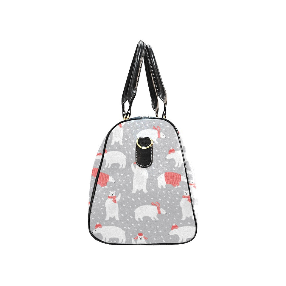 Cute polar bear christmas snow pattern Travel Bag