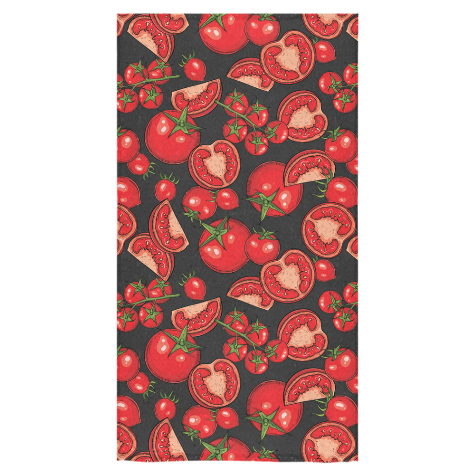 Tomato black background Bath Towel