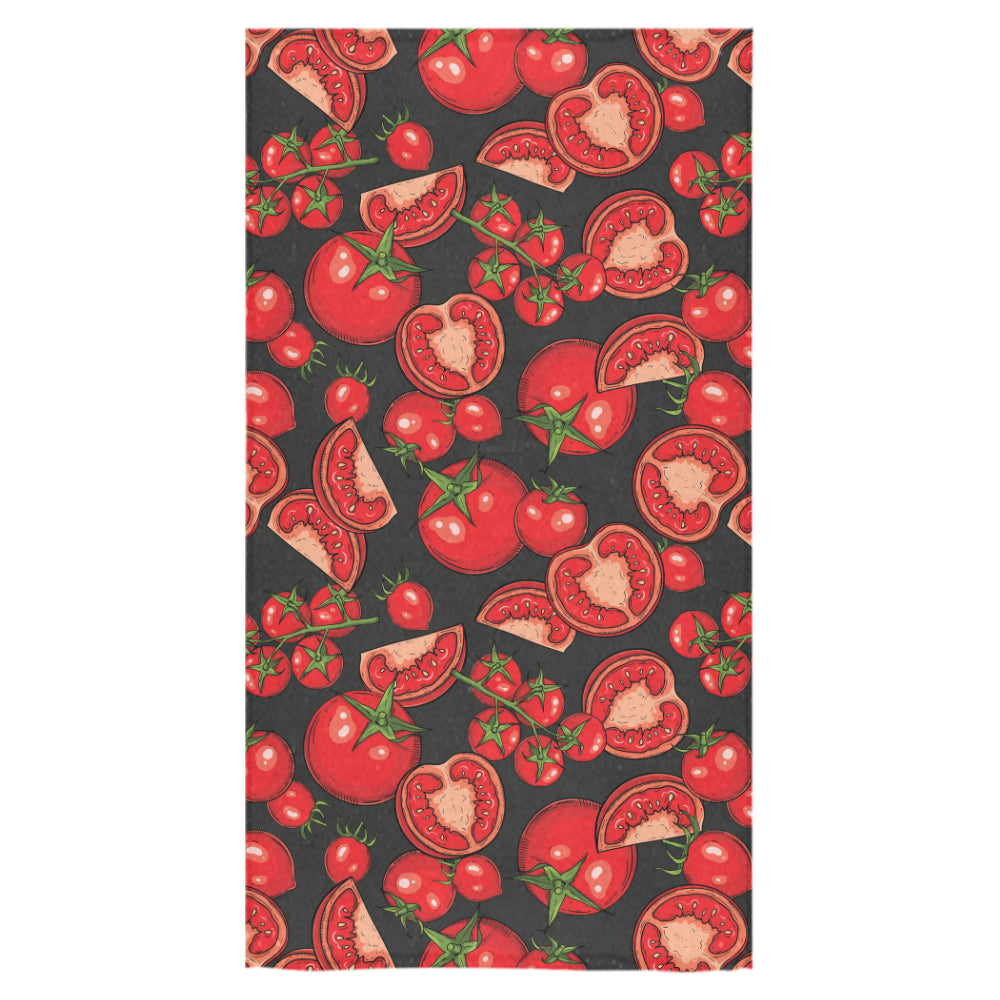 Tomato black background Bath Towel