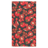 Tomato black background Bath Towel