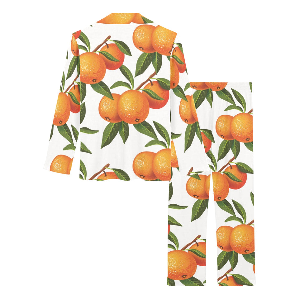 Oranges pattern background Women's Long Pajama Set