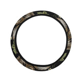 Skull rose humming bird flower pattern Car Steering Wheel Cover