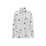 Spider web cobweb pattern Women's Long Sleeve Polo Shirt