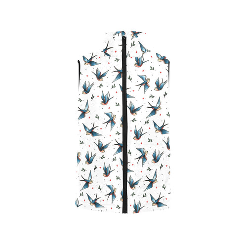 Swallow Pattern Print Design 04 Men's Padded Vest