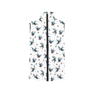 Swallow Pattern Print Design 04 Men's Padded Vest