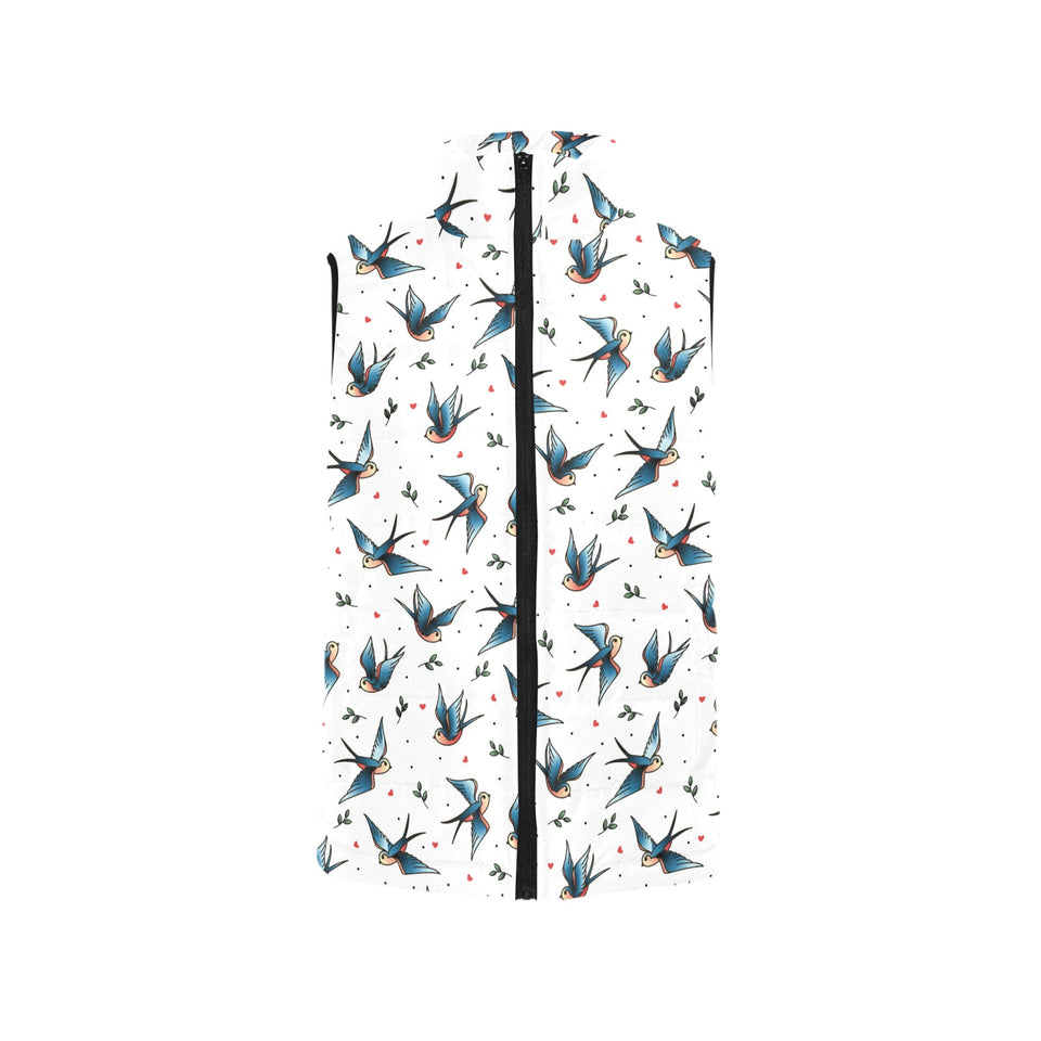 Swallow Pattern Print Design 04 Men's Padded Vest