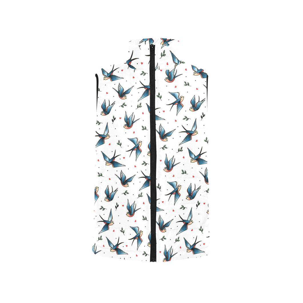 Swallow Pattern Print Design 04 Men's Padded Vest