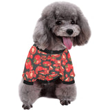 Tomato black background All Over Print Pet Dog Round Neck Fuzzy Shirt