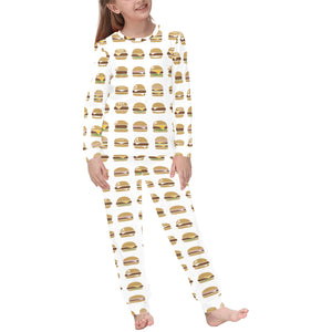 Hamburger Pattern Print Design 02 Kids' Boys' Girls' All Over Print Pajama Set