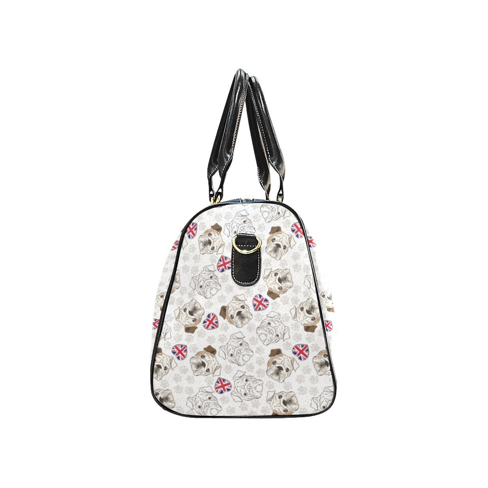 English Bulldog Pattern Print Design 01 Travel Bag