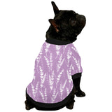 Lavender flowers purple pattern All Over Print Pet Dog Round Neck Fuzzy Shirt