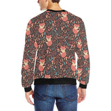 fox leaves mushroom pattern Men's Crew Neck Sweatshirt