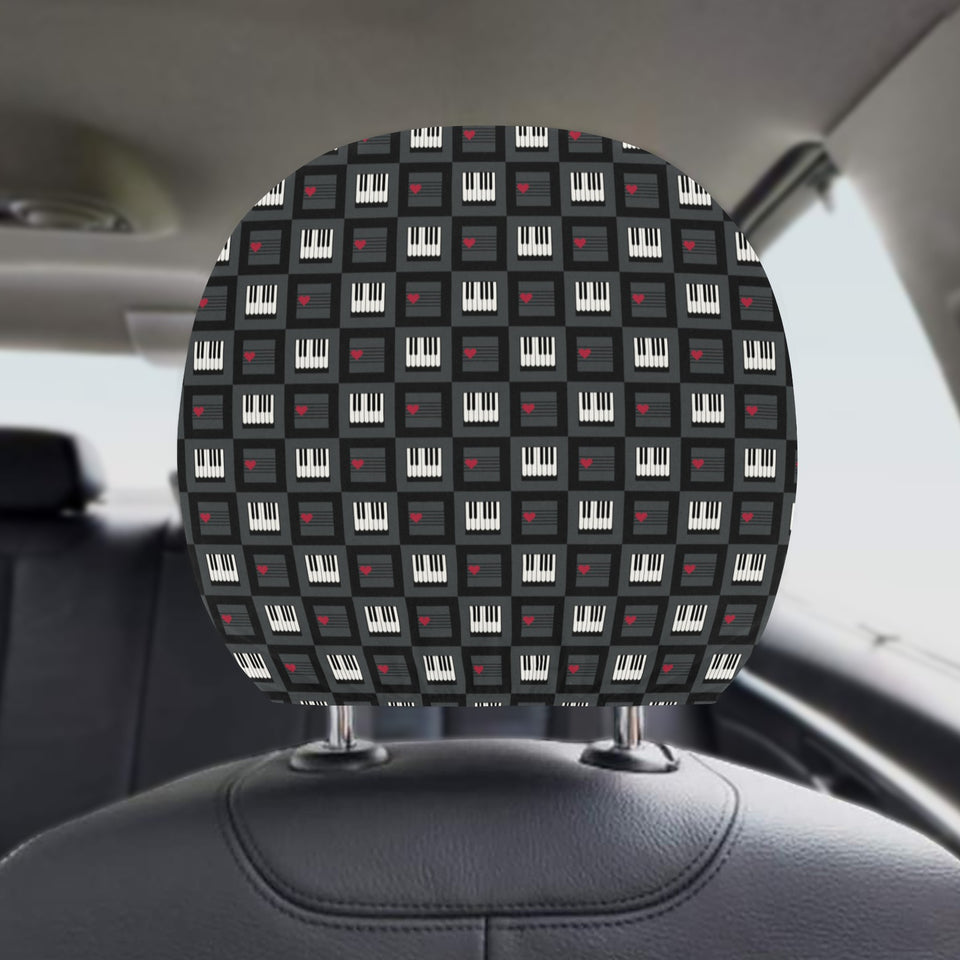 Piano Pattern Print Design 05 Car Headrest Cover