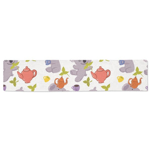 Cute koalas teapots tea Table Runner