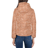 Brick Printed Pattern Print Design 02 Women's Padded Hooded Jacket