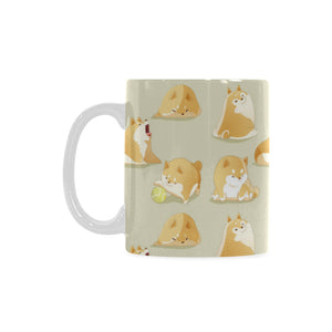 Cute fat shiba inu dog pattern Classical White Mug (Fulfilled In US)