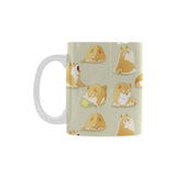 Cute fat shiba inu dog pattern Classical White Mug (Fulfilled In US)