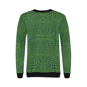 Crocodile Skin Printed Women's Crew Neck Sweatshirt