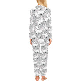 Cute french bulldog head pattern Women's All Over Print Pajama Set