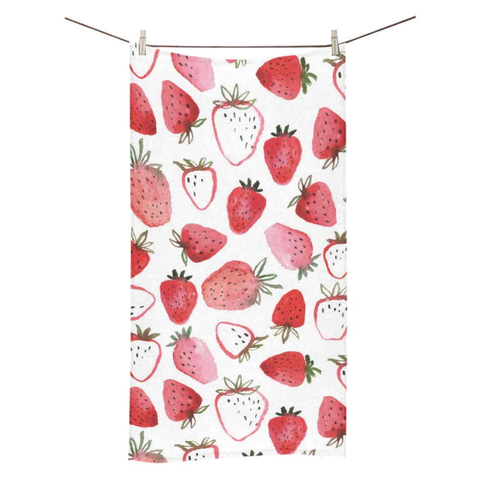 watercolor hand drawn beautiful strawberry pattern Bath Towel
