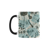 Dragonfly Butterfly Plants insect flower vintage s Morphing Mug Heat Changing Mug