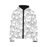 Cute french bulldog head pattern Kids' Boys' Girls' Padded Hooded Jacket