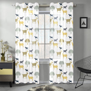 Silhouettes of goat and tree pattern Gauze Curtain
