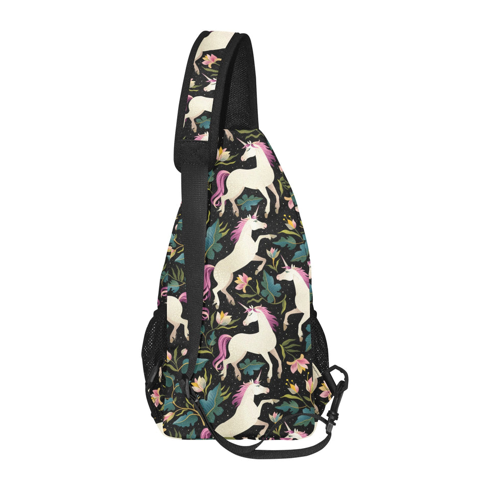 Unicorns forest background All Over Print Chest Bag