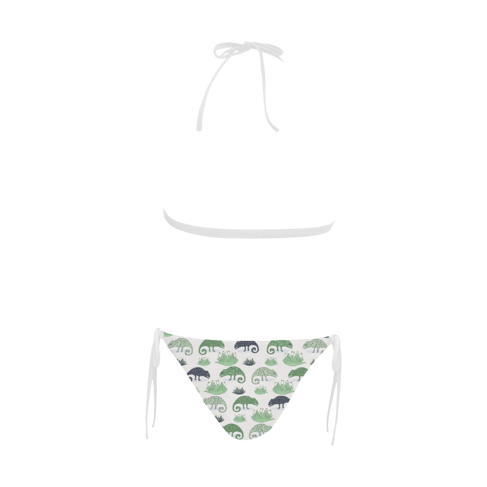 Chameleon lizard succulent plant pattern Sexy Bikinis Two-Piece Swimsuits
