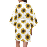 sunflowers design pattern Women's Short Kimono Robe